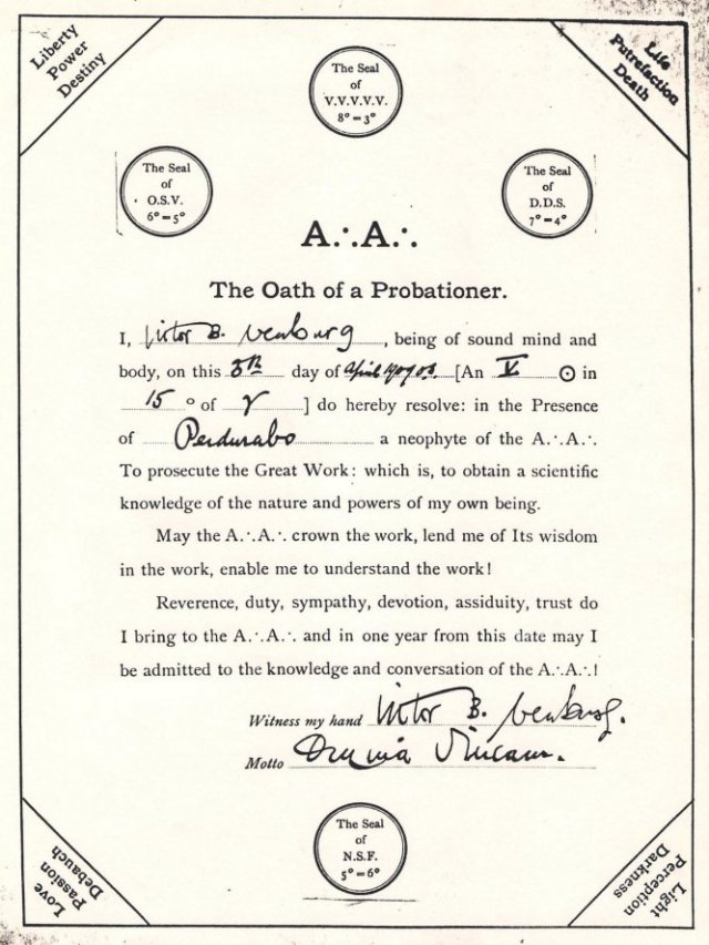 A.'.A.'. certificate